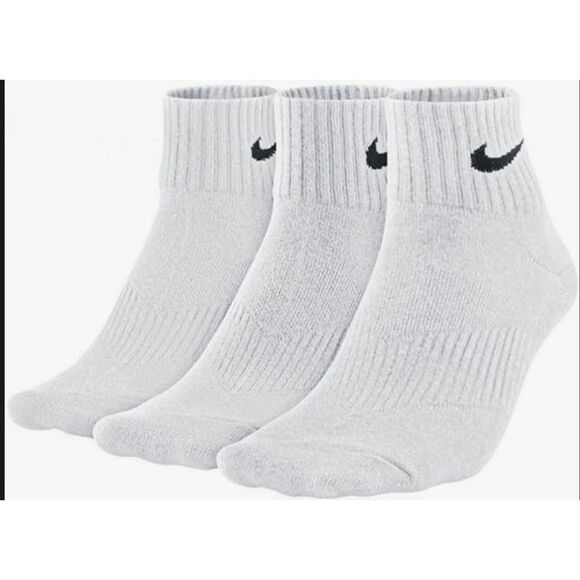 Nike 3-Pack Lightweight Low Cut Quarter Training Socks White Large - Picture 1 of 2